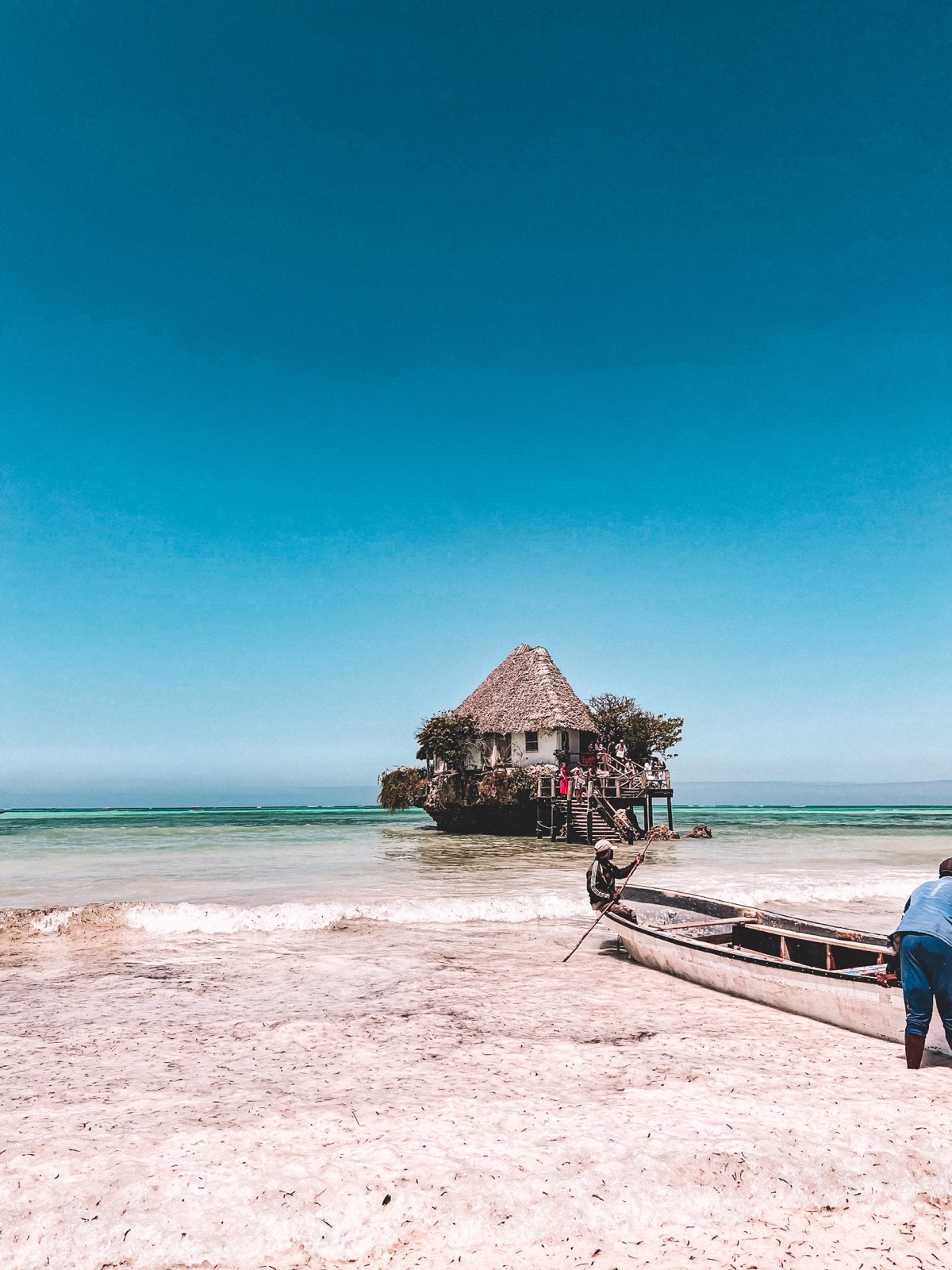 Zanzibar beach with ocean hut
